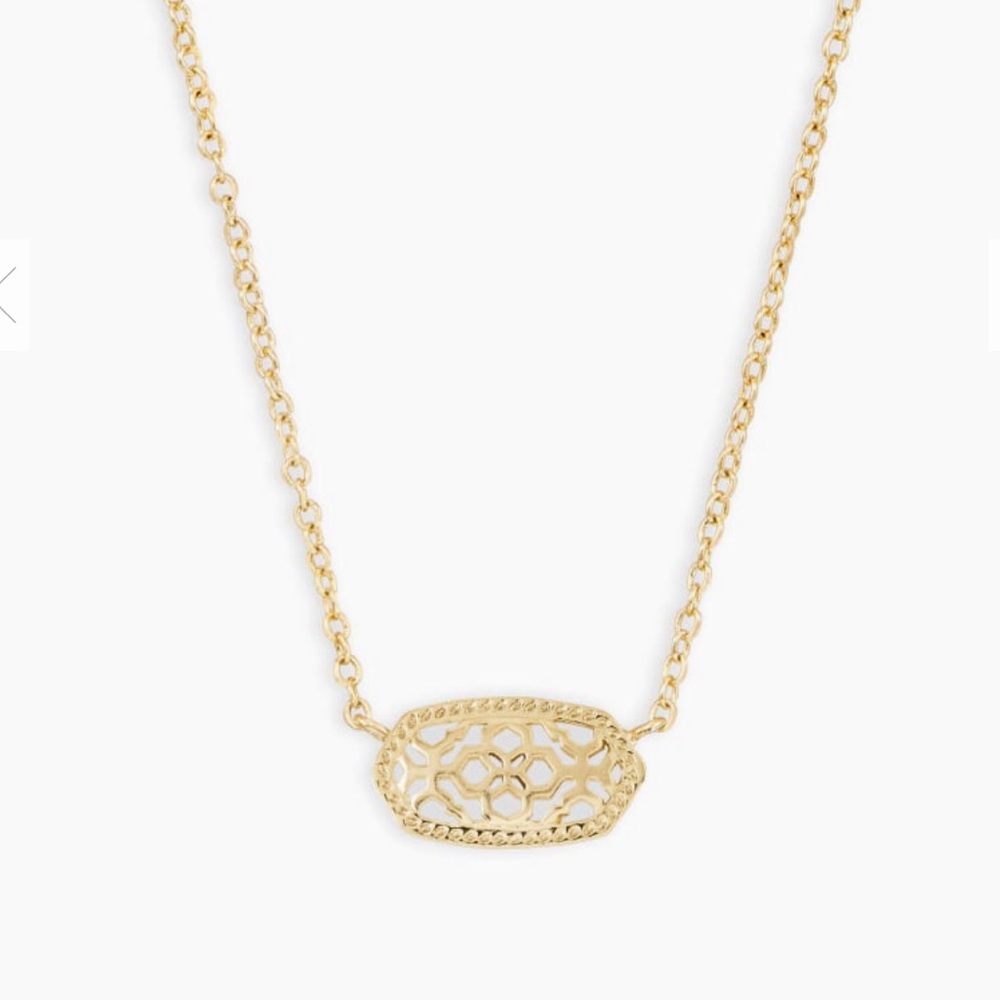Elisa Gold Pendant Necklace In Gold Filigree